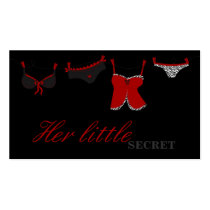 100 Red and Black Lingerie Bra Business Card