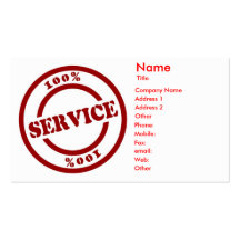 100 % Service Business Card
