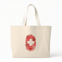 100% Swiss DNA fingerprint Switzerland flag gifts Canvas Bags