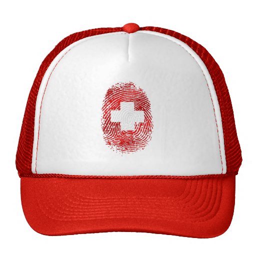 100% Swiss DNA fingerprint Switzerland flag gifts Trucker Hats