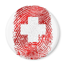 100% Swiss DNA fingerprint Switzerland flag gifts Refrigerator Magnets