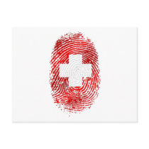 100% Swiss DNA fingerprint Switzerland flag gifts Post Cards