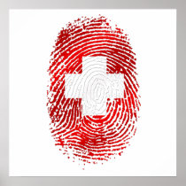 100% Swiss DNA fingerprint Switzerland flag gifts