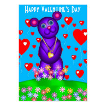 100 Valentine's Day Teddy  Cards Business Card Template