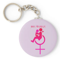 100% woman - Disability Awareness Keychain