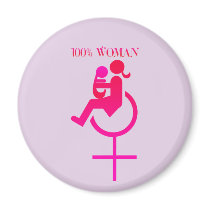 100% woman - Disability Awareness Refrigerator Magnet
