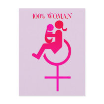 100% woman - Disability Awareness Post Cards