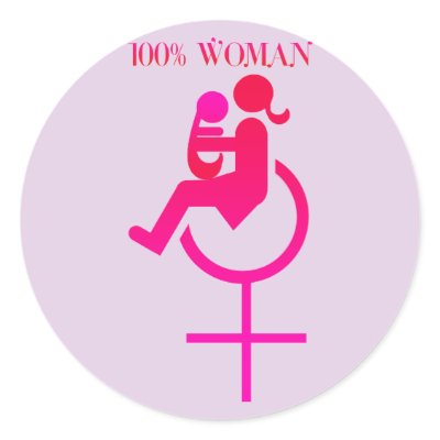 100% woman - Disability Awareness Round Stickers by inamar