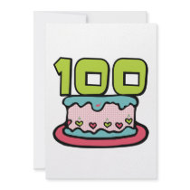 100 Year Old Birthday Cake Invite