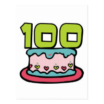 100 Year Old Birthday Cake Postcards