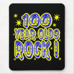 100 Year Olds Rock! (Blue) Mousepad