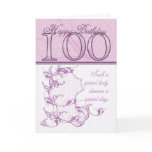 100th Birthday Cameo Card Pink