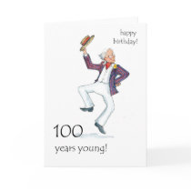 100th Birthday Card - Man Dancing!