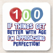100th birthday designs beverage coaster