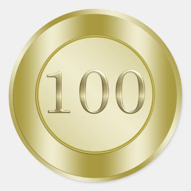 100th Birthday Party Classic Round Sticker Zazzle