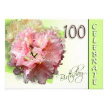 100th Birthday Party Invitation - Rhododendron