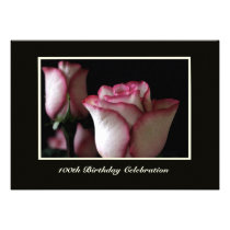 100th Birthday Party Invitation -- Roses invitations