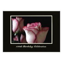 100th Invitation de fête d'anniversaire -- Roses