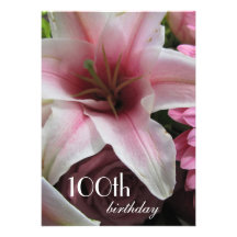 100th Lis Célébration-Rose d'anniversaire Invitations Personnalisées