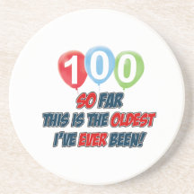 100th year old birthday design coasters