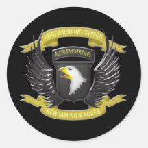 101st Airborne 3D Round Stickers