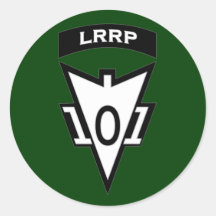 101st Airborne LRRP Recondo pocket patch Round Sticker