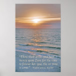 102:13 de psaumes avec le lever de soleil de plage poster