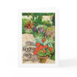 102nd Birthday Card - Red Geraniums