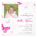 105 - PHOTO BIRTHDAY INVITES :: butterflies 1SQ