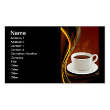 107 HOT MODERN COFFEE STEAM BLACK DARK BROWN YELLO BUSINESS CARD TEMPLATE