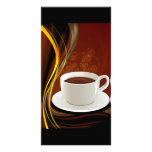 107 HOT MODERN COFFEE STEAM BLACK DARK BROWN YELLO CUSTOM PHOTO CARD