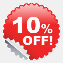 10 PERCENT OFF RETAIL LABEL STICKER
