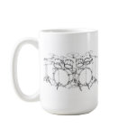 10 Piece Drum Kit: Black & White Drawing: mugs