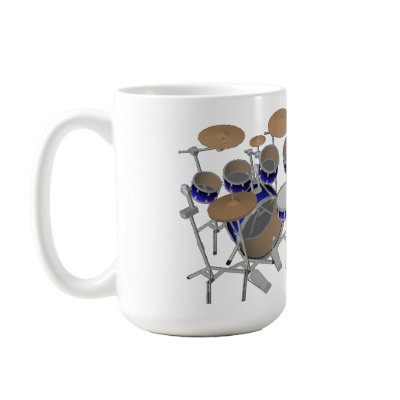 10 Piece Drum Kit: Blue Gradient: Coffee Mug by spiritswitchboard