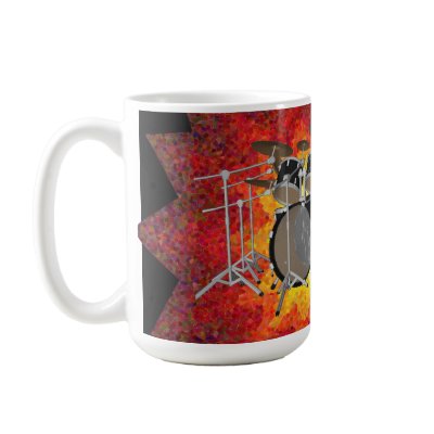 10 Piece Drum Kit & Graphics: Coffee Mug by spiritswitchboard