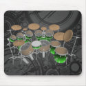 10 Piece Drum Kit: Green Gradient: Drums Mousepad