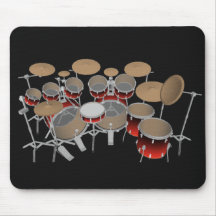 10 Piece Drum Kit: Red Gradient: Drums Mousepad