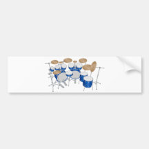 10 Piece Drum Kit: Vector Drawing: Bumper Sticker