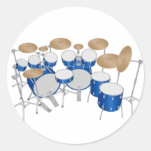 10 Piece Drum Kit: Vector Drawing: Sticker