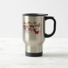 10 Piece Drum Kit: Vector Drawing: Travel Mug