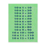 #10 Times Table Collectible Postcard