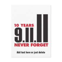 10 Year Anniversary September 11th Postcard