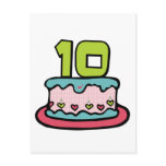 10 Year Old Birthday Cake Post Card