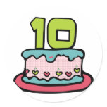 10 Year Old Birthday Cake stickers
