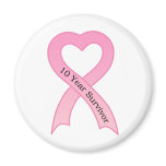 10 Year Survivor Pink Ribbon Magnet