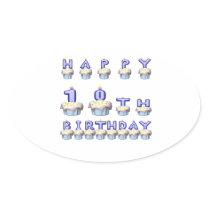 10 Years Old Oval Sticker