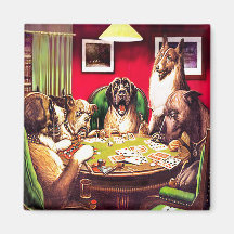 10b  Poker Dogs:Waterloo (approx. 1903) Refrigerator Magnet