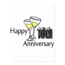 10ème Cadeaux d'anniversaire de mariage Carte Postale