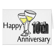 10ème Cadeaux d'anniversaire de mariage Cartes