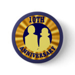 10th Anniversary Wedding Buttons